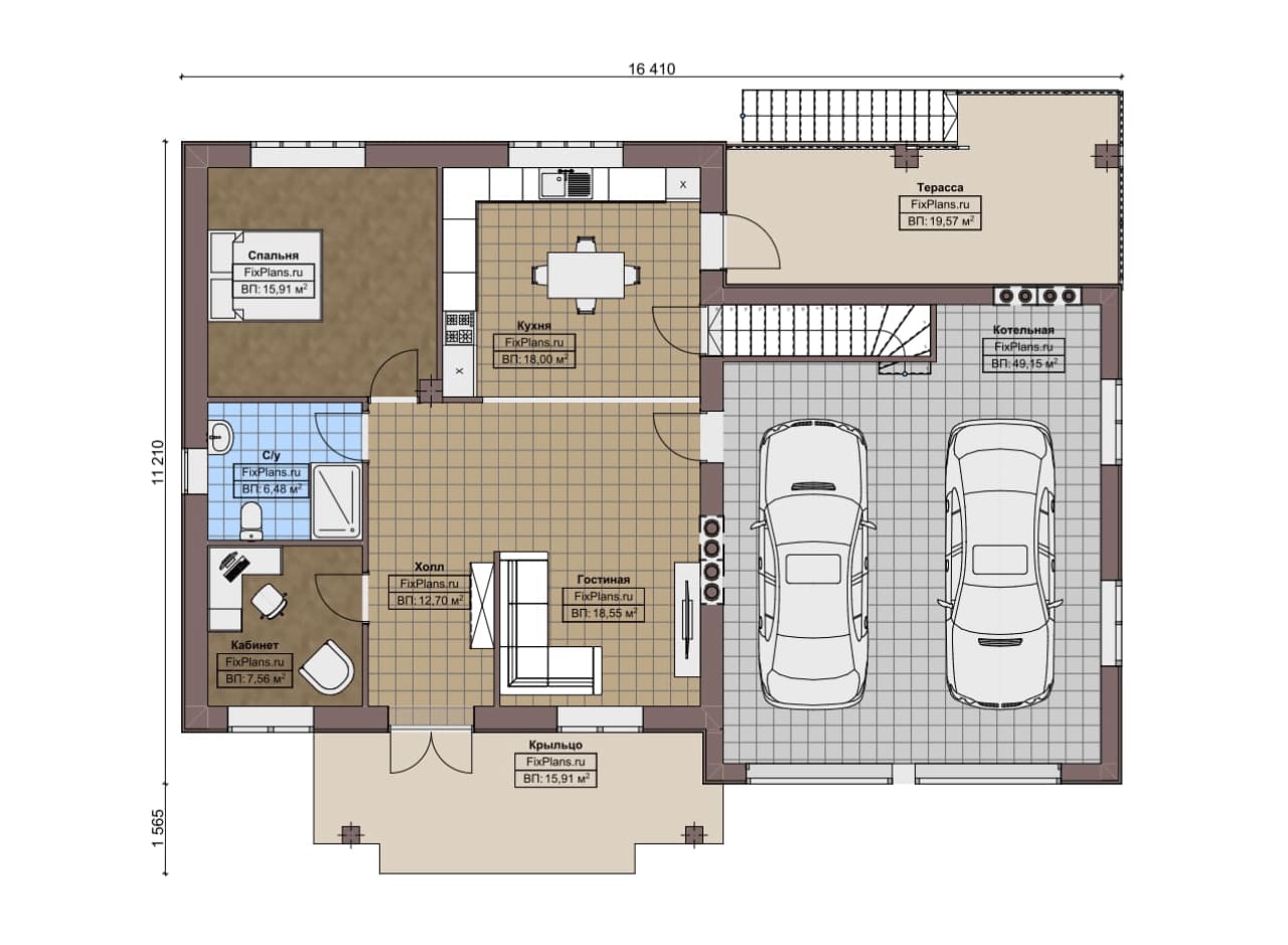 Планировка Одноэтажный дом F-3122