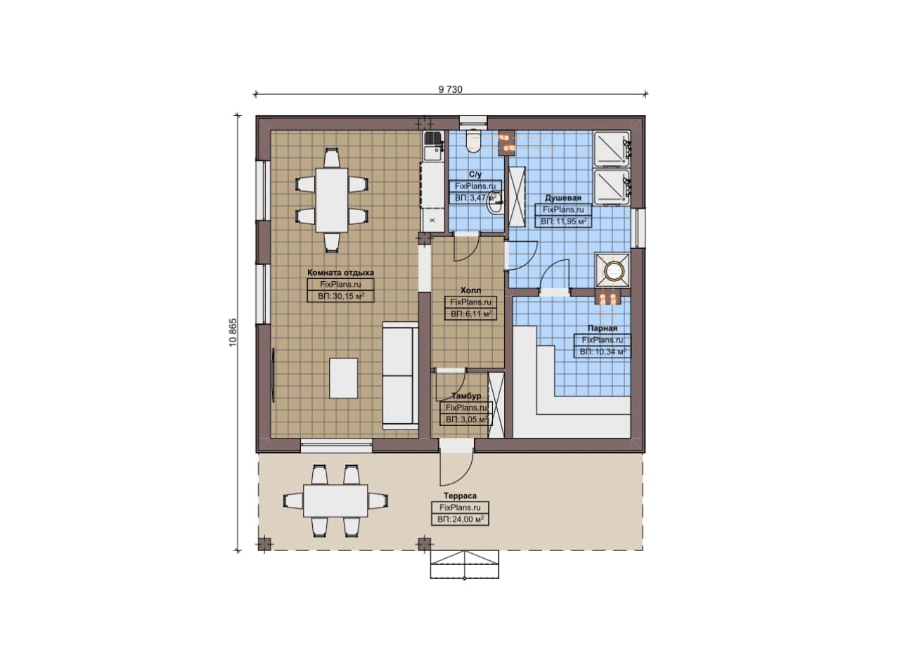 Планировка Одноэтажный дом F-15704